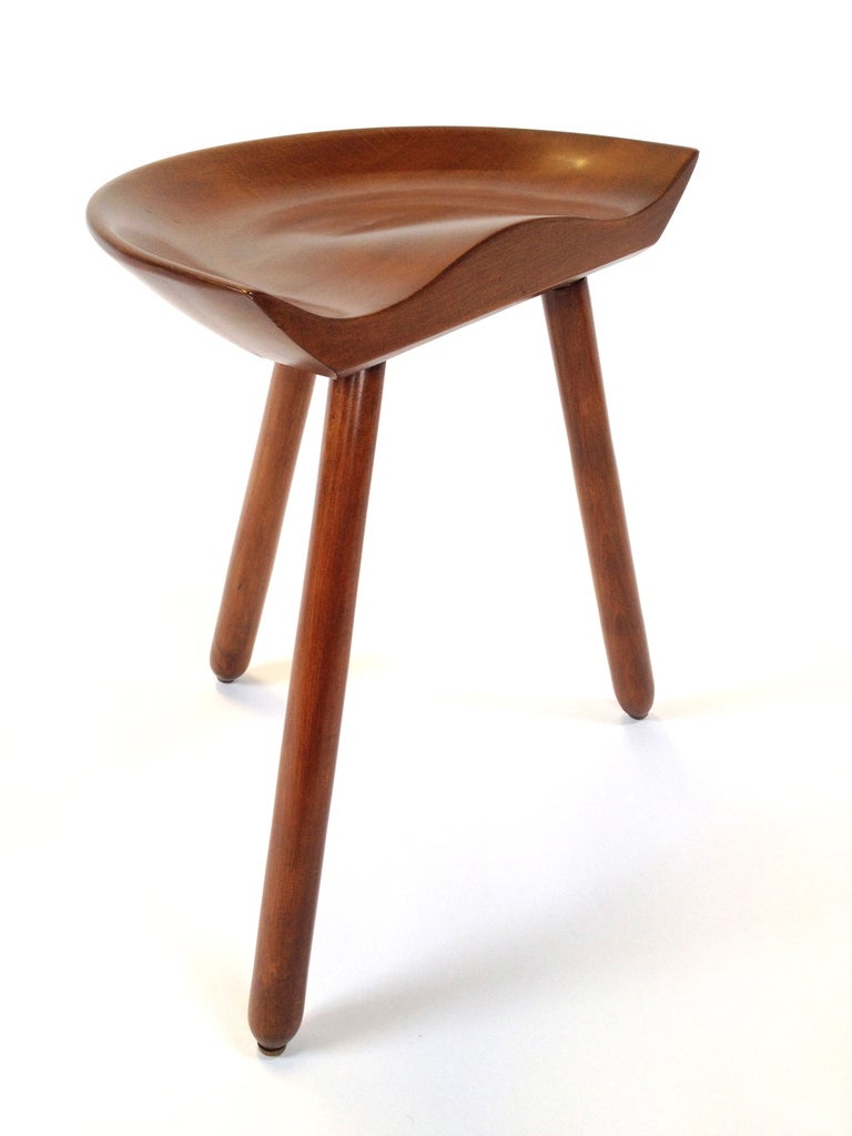 Danish Modern 3 Legged Milking Stool after Mogens Lassen
