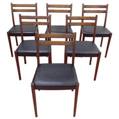 Set of Six Danish Modern Dining Chairs, Made in Sweden by Svegards