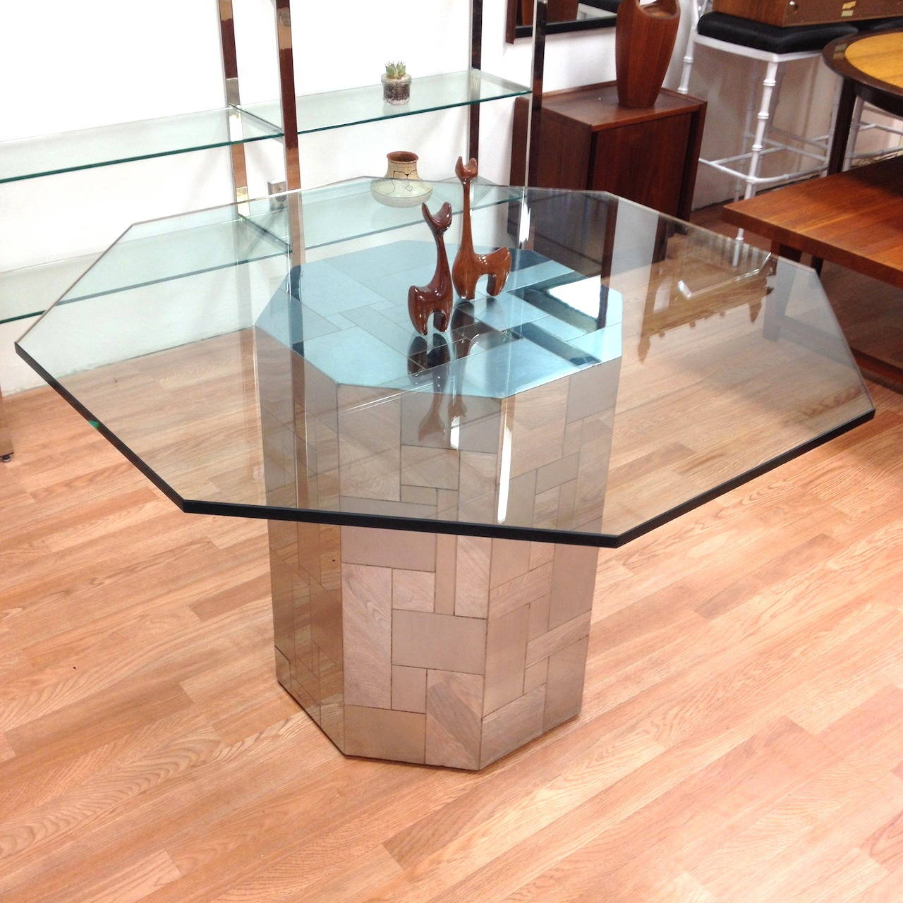 Signed Paul Evans Chrome Cityscape Dining Table for Directional In Excellent Condition In Long Beach, CA