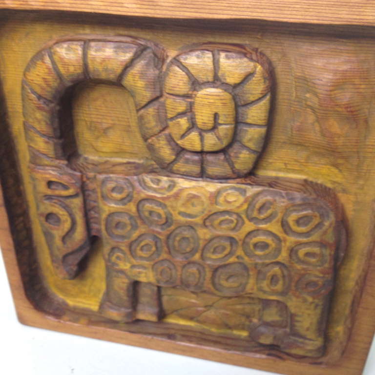 Evelyn Ackerman Woodblock Carving for Panelcarve In Excellent Condition In Long Beach, CA
