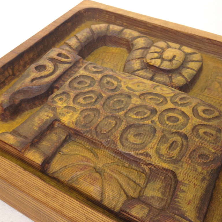 Mid-20th Century Evelyn Ackerman Woodblock Carving for Panelcarve