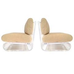 Exceptional Pair of Lucite Lounge Chairs by Gary Gutterman