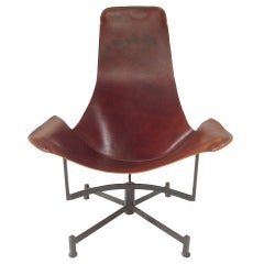 Iron and Leather Sling Lounge Chair by Max Gottschalk