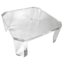 Massive 2" Thick Lucite Coffee Table Attr. Charles Hollis Jones