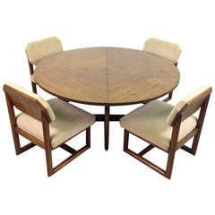 Frank Lloyd Wright Taliesin Game Table + 4 Chairs by Heritage Henredon