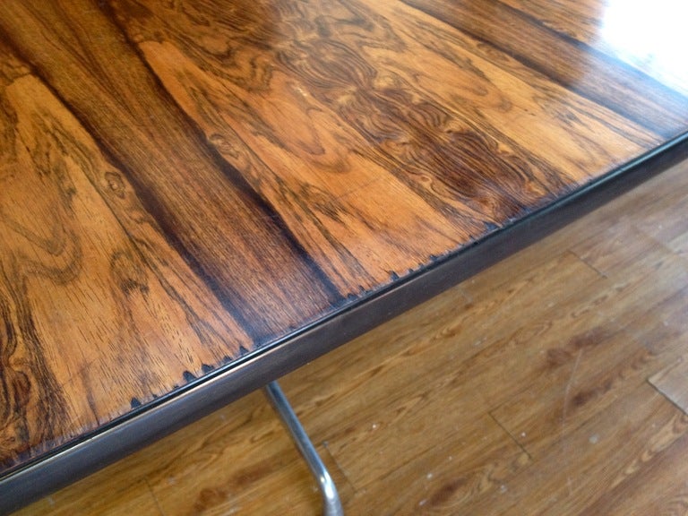 Wood 10 Foot Herman Miller Aluminum Group Rosewood Conference Table by Charles Eames