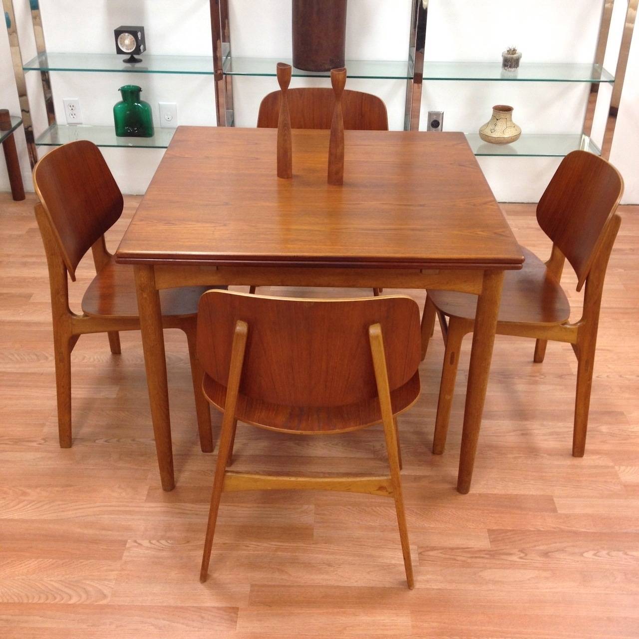 Borge Mogensen Flip-Top Dining Table and Four Model 155 Chairs for Soborg Mobler