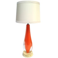 Vintage Murano Italian Art Glass Table Lamp by Salviati