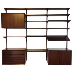Danish Modern Rosewood Wall Unit Shelf System by Poul Cadovius