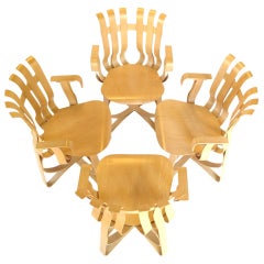 Set of 4 Knoll Frank Gehry Hat Trick Arm Chairs