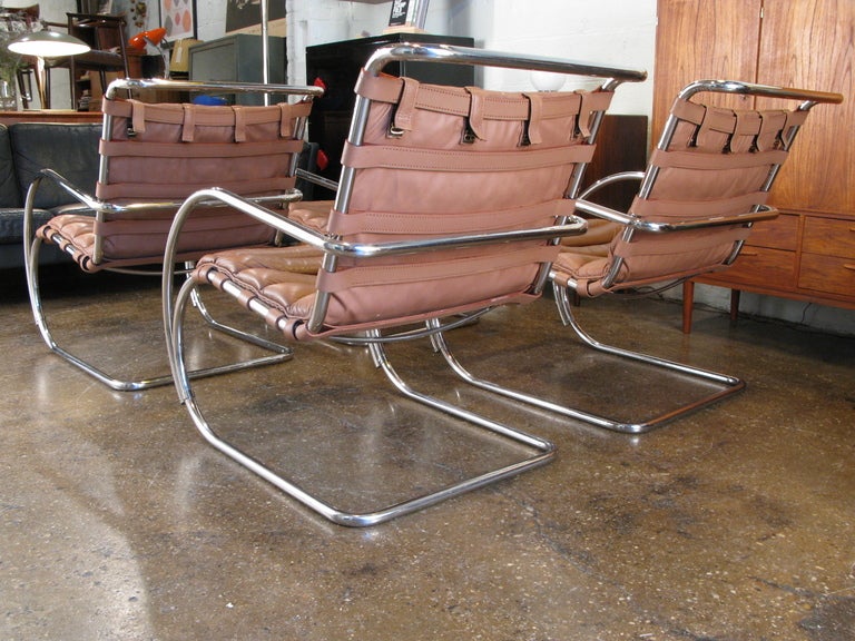 Mid-Century Modern Mies Van Der Rohe MR Lounge Chairs