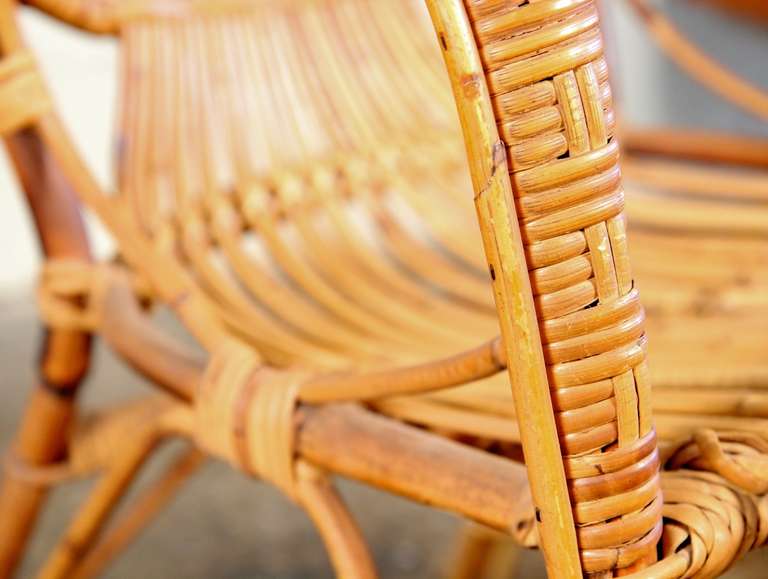 Pair of Rattan Chairs in the Manner of Franco Albini 3