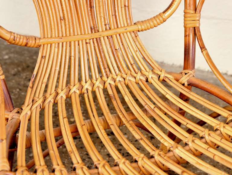 Pair of Rattan Chairs in the Manner of Franco Albini 4