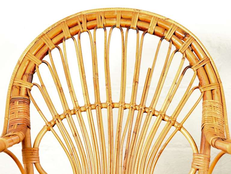 Pair of Rattan Chairs in the Manner of Franco Albini 5