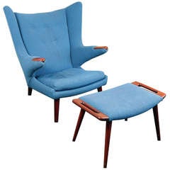 Papa Bear Chair and Ottoman by Hans Wegner