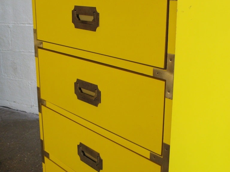 Tall Campaign-Style Mid-Century Dresser 1