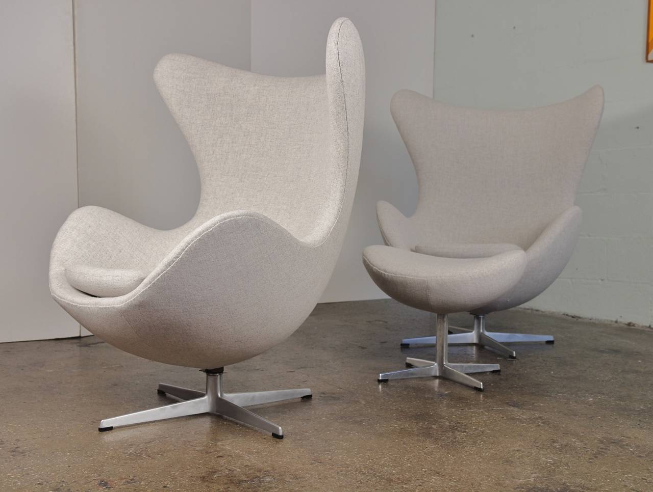 Vintage Arne Jacobsen Egg Chairs and Footstool at 1stDibs