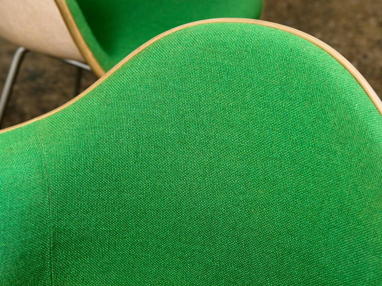 Mid-Century Modern Vintage Green Eames Upholstered Rocking Chair - One Left