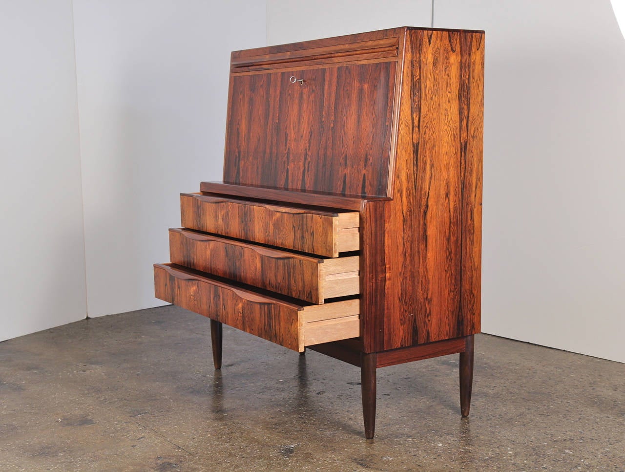 Scandinavian Modern Ib Kofod-Larsen Rosewood Secretary Desk