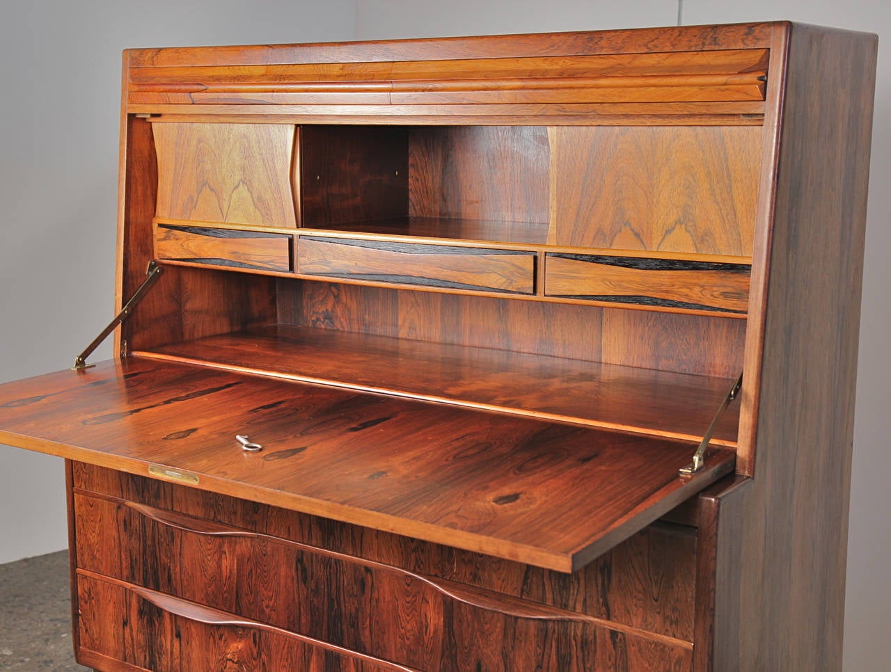 Ib Kofod-Larsen Rosewood Secretary Desk In Excellent Condition In Brooklyn, NY