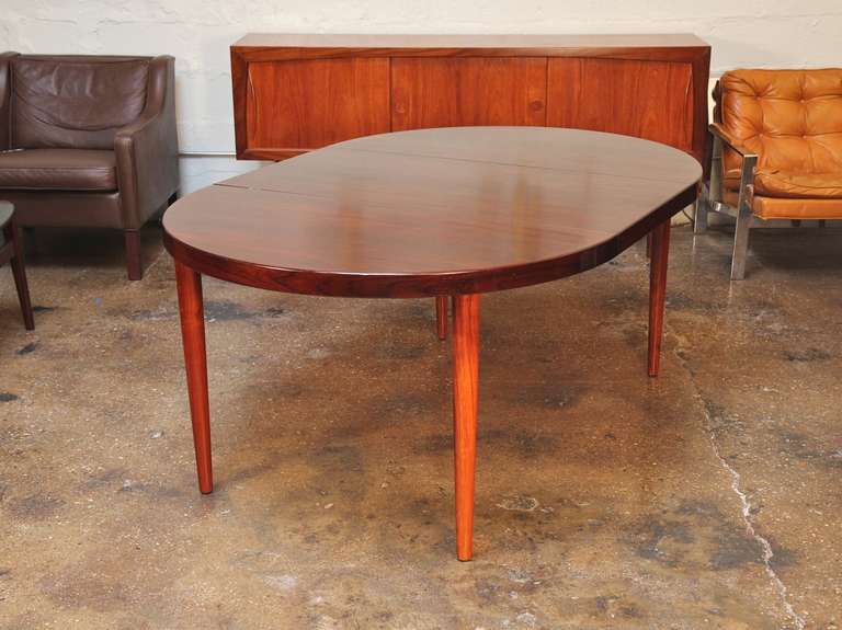 Mid-Century Modern Danish Modern Rosewood Dining Table with Three Leaves