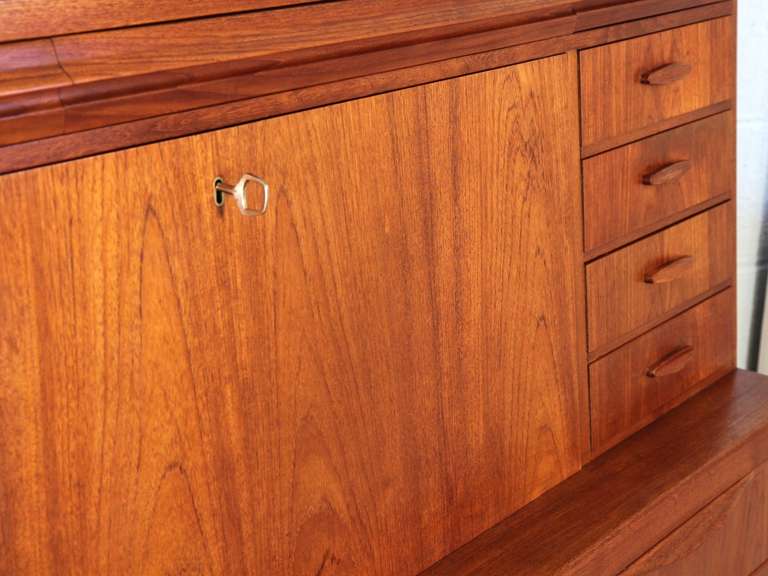 Danish Ib Kofod-Larsen Teak Writing Cabinet Secretary