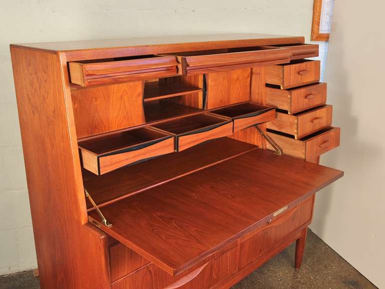 Mid-20th Century Ib Kofod-Larsen Teak Writing Cabinet Secretary