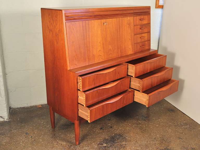 Ib Kofod-Larsen Teak Writing Cabinet Secretary 1