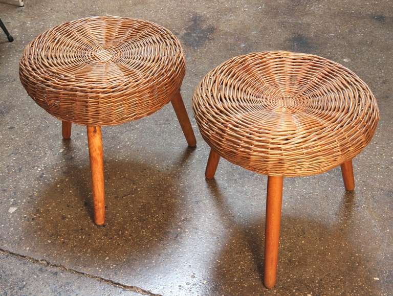 Mid-Century Modern 1950's Tony Paul Wicker Stools