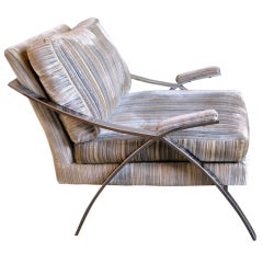 1960s Chrome Lounge Chair Baughman Style