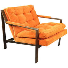 1970's Modern Armchair in the Style of Milo Baughman