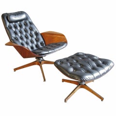 Vintage Plycraft Lounge Chair and Ottoman by George Mulhauser