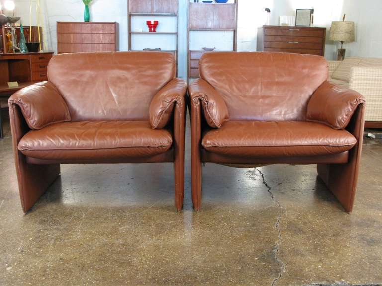 1980s Leolux Bora Bora Leather Chairs