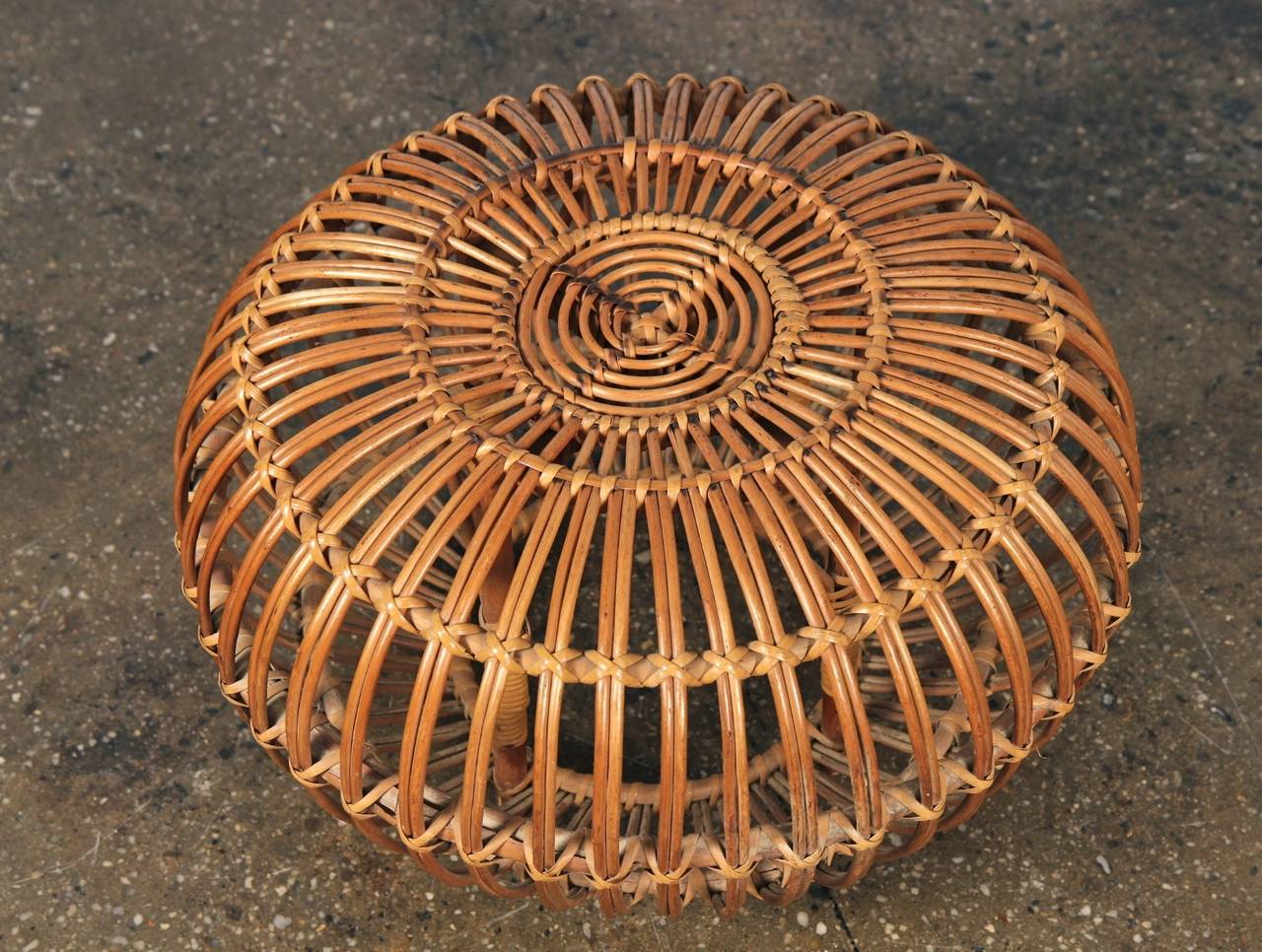 vintage wicker footstool