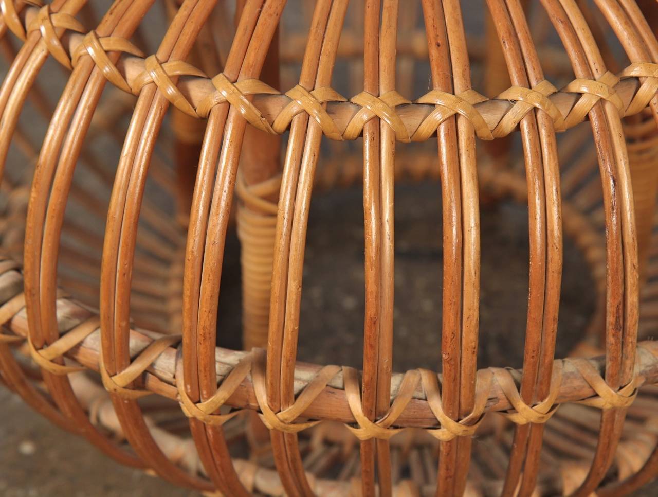 Woven Vintage Franco Albini Rattan Ottoman