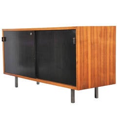 Small 1950s Florence Knoll Walnut Credenza Cabinet