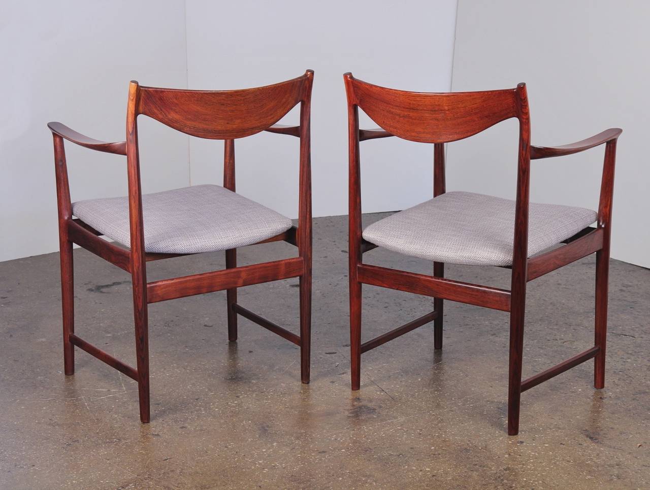 Pair of Danish Modern Rosewood Darby Armchairs by Torbjorn Afdal In Excellent Condition In Brooklyn, NY
