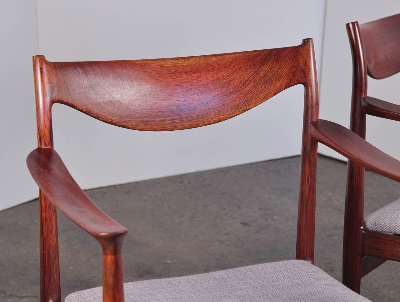 Pair of Danish Modern Rosewood Darby Armchairs by Torbjorn Afdal 2