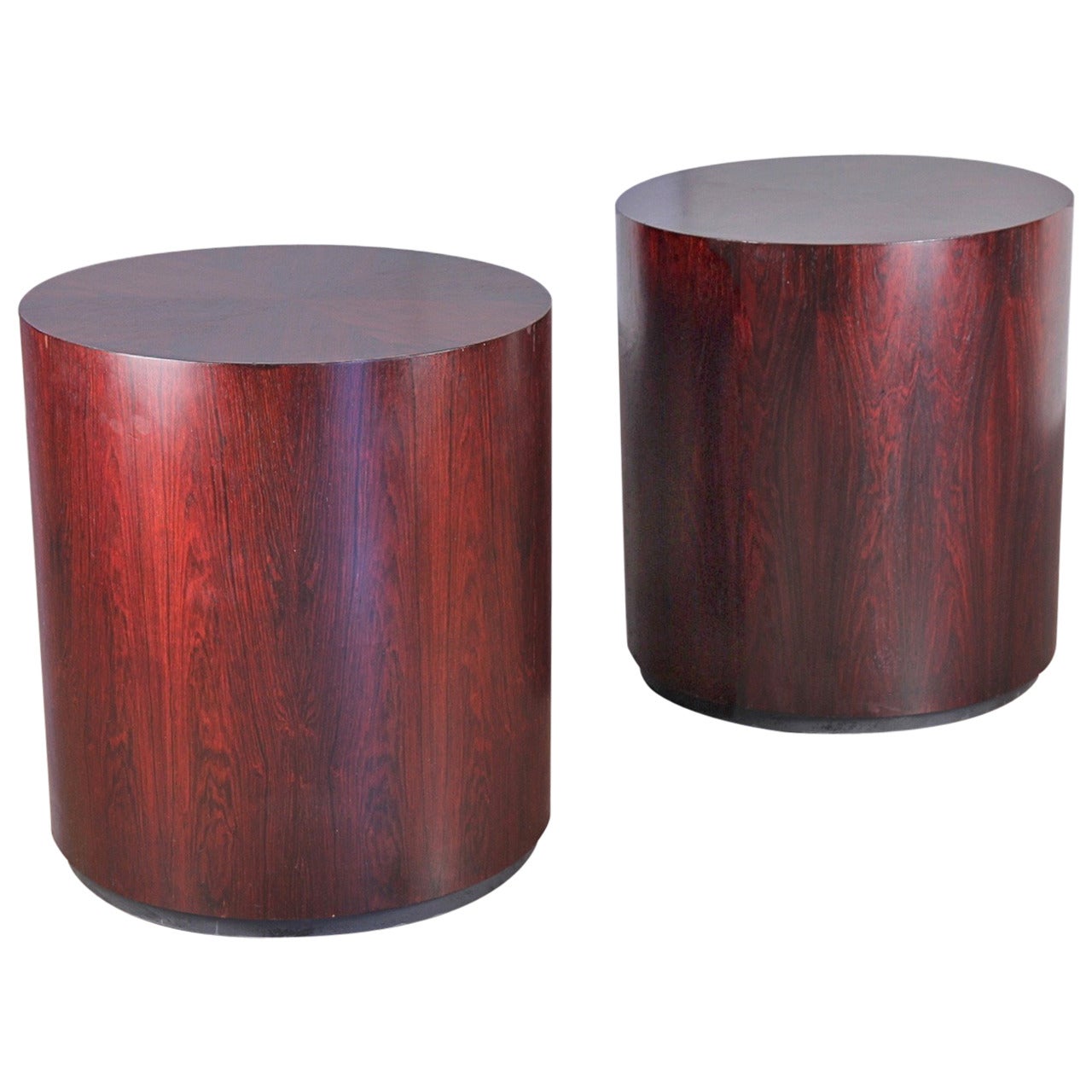 Pair of Harvey Probber Rosewood Drum Tables