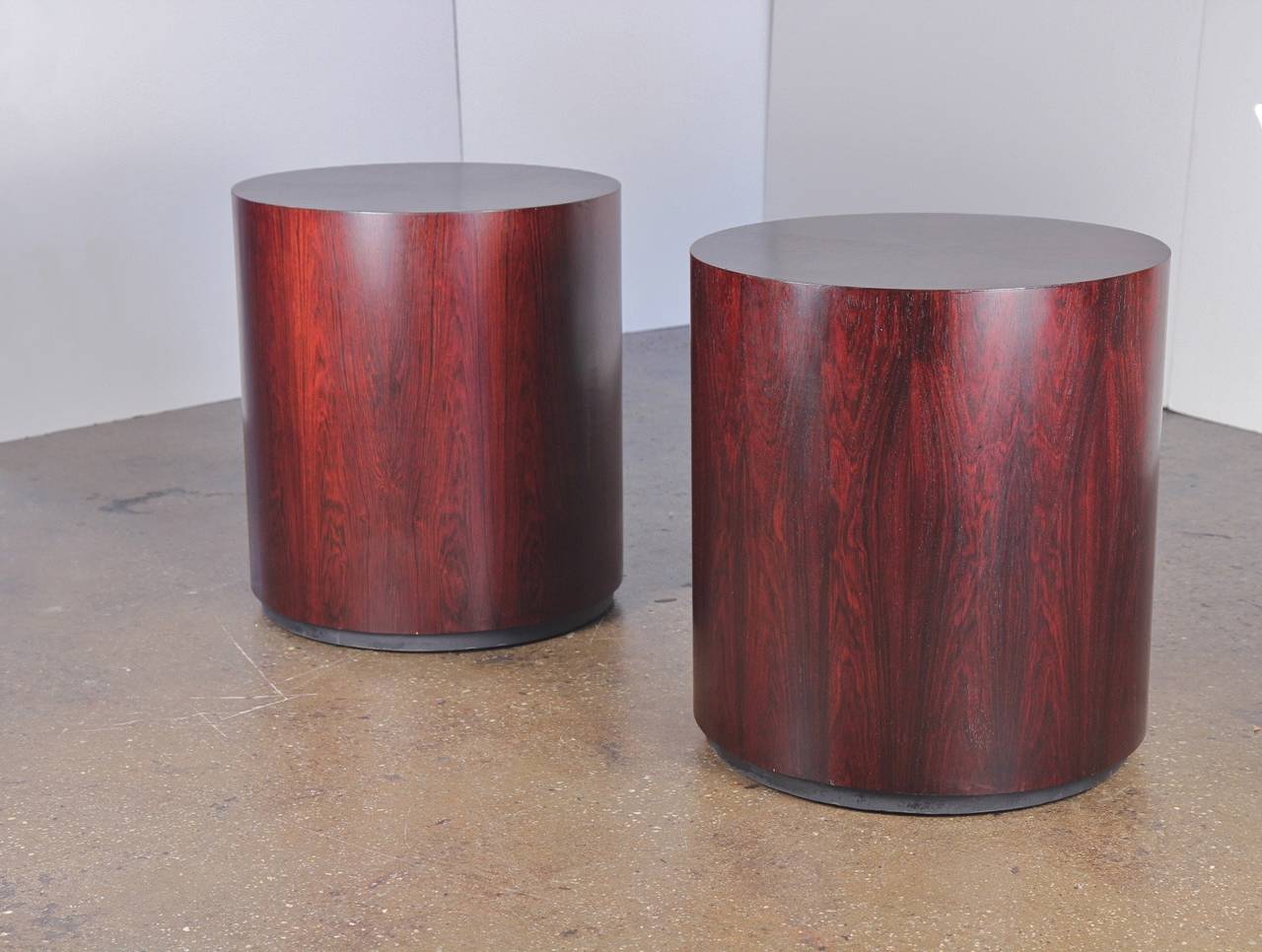 Mid-20th Century Pair of Harvey Probber Rosewood Drum Tables