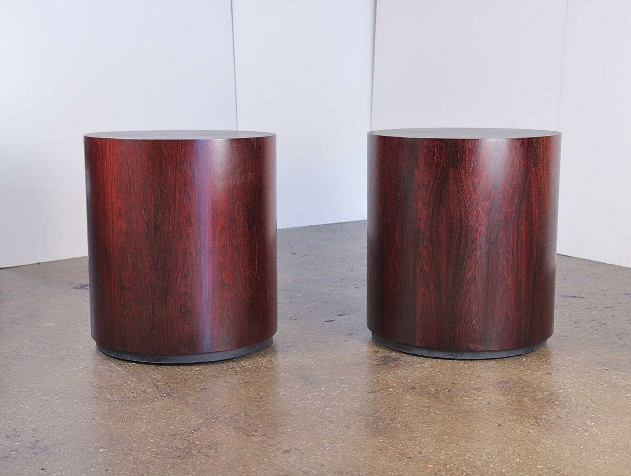 Pair of Harvey Probber Rosewood Drum Tables In Excellent Condition In Brooklyn, NY