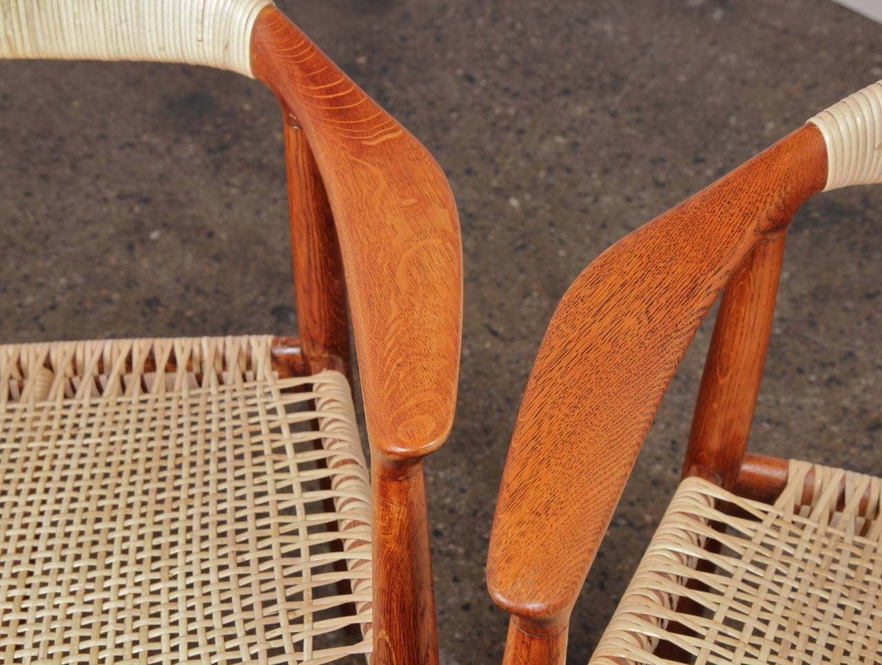 Cane Round Chairs by Hans Wegner In Excellent Condition In Brooklyn, NY