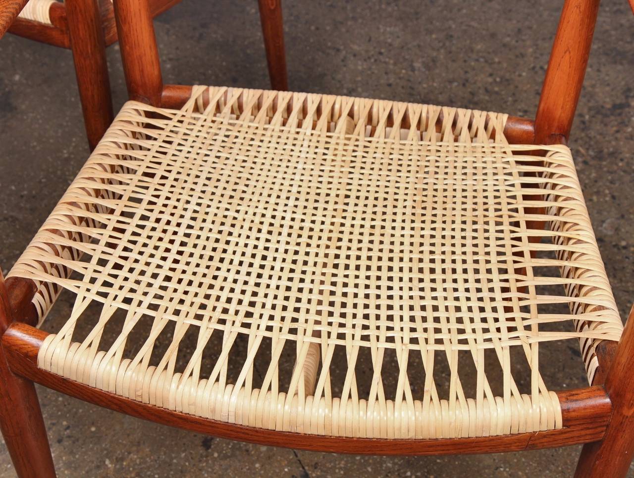 Woven Cane Round Chairs by Hans Wegner