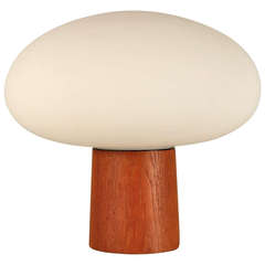 Retro Teak Laurel Mushroom Lamp