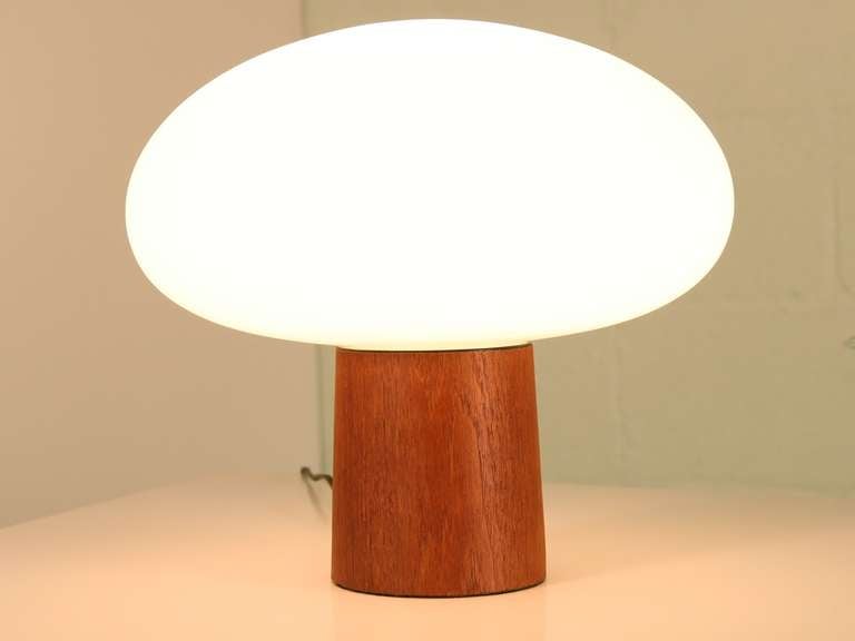 Mid-Century Modern Teak Laurel Mushroom Lamp