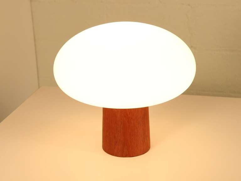 Mid-20th Century Teak Laurel Mushroom Lamp