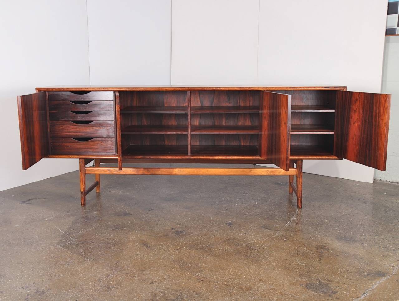 Scandinavian Modern Elegant Danish Modern Rosewood Credenza
