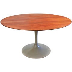 Walnut Pedestal Table by Eero Saarinen for Knoll
