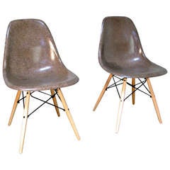 Pair of Brown Eames Side Shells