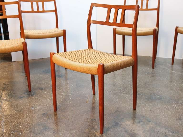 Danish Set of Eight Niels O. Moller for J.L. Moller Chairs, Model 79 and 64